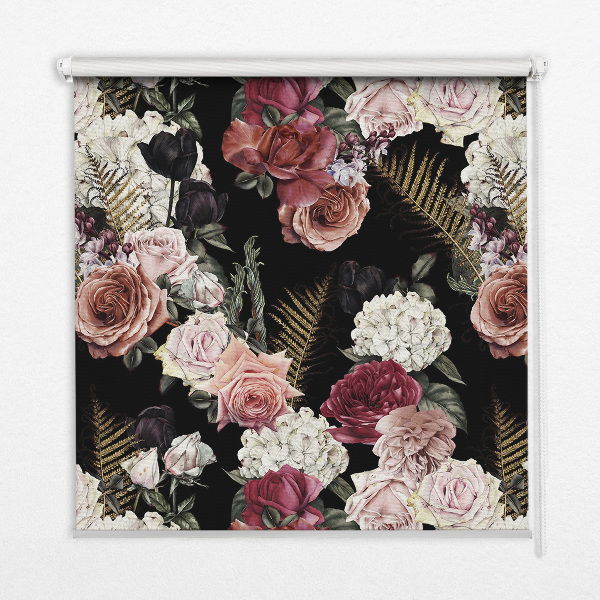 Modern roller blind A bouquet of roses