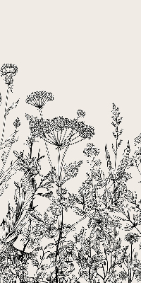 Fabric roller blind Gray flowers