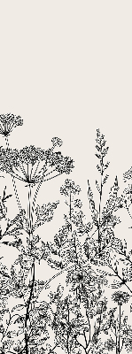 Fabric roller blind Gray flowers