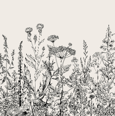 Fabric roller blind Gray flowers