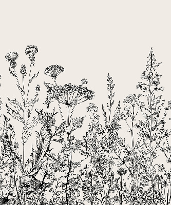 Fabric roller blind Gray flowers
