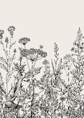 Fabric roller blind Gray flowers