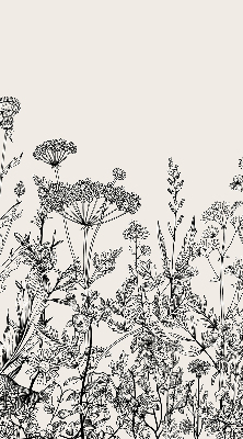 Fabric roller blind Gray flowers
