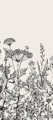 Fabric roller blind Gray flowers