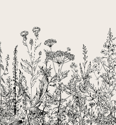 Fabric roller blind Gray flowers