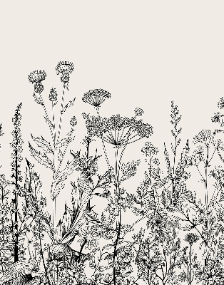 Fabric roller blind Gray flowers