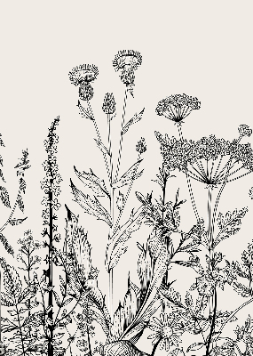 Fabric roller blind Gray flowers