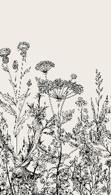 Fabric roller blind Gray flowers