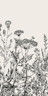 Fabric roller blind Gray flowers