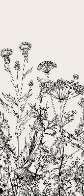 Fabric roller blind Gray flowers