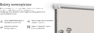 Fabric roller blind Gray flowers