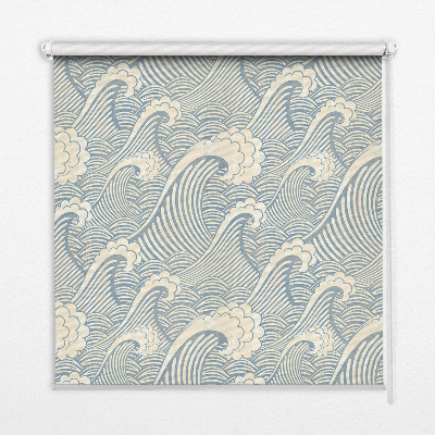 Roller blind for large window Water waves