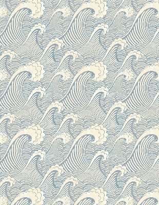 Roller blind for large window Water waves