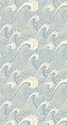 Roller blind for large window Water waves