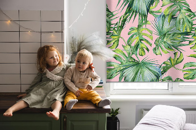 Roller blind for large window Tropical leaf varieties