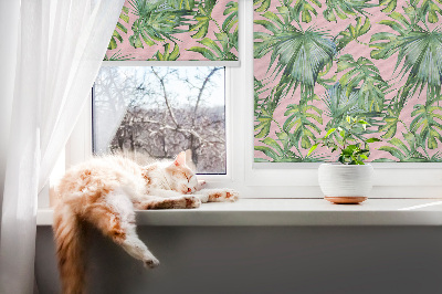 Roller blind for large window Tropical leaf varieties