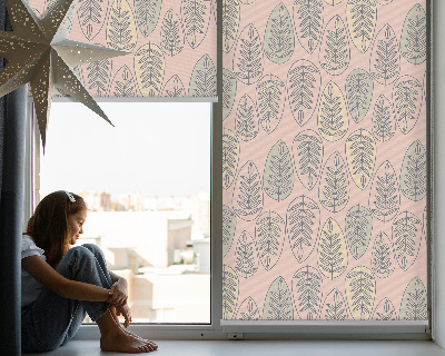 Modern roller blind with colorful leaves print