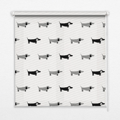 Roller blind for large window Drawn dogs