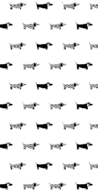 Roller blind for large window Drawn dogs