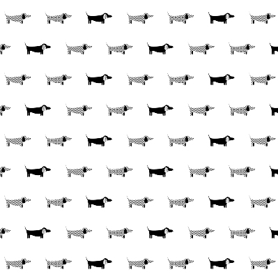Roller blind for large window Drawn dogs