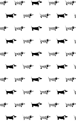 Roller blind for large window Drawn dogs
