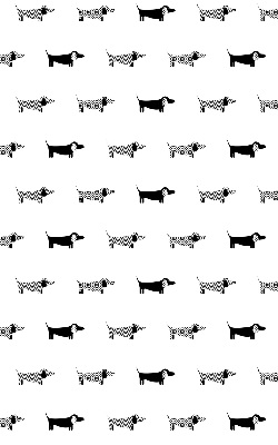 Roller blind for large window Drawn dogs