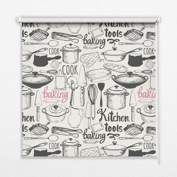 Fabric roller blind Culinary utensils