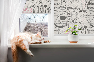 Fabric roller blind Culinary utensils