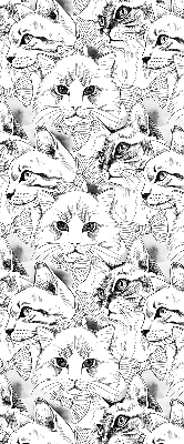 Roller blind for large window Drawn cats
