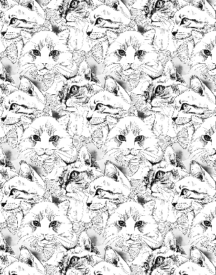 Roller blind for large window Drawn cats