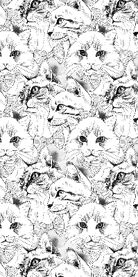 Roller blind for large window Drawn cats