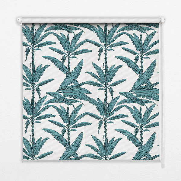 Fabric roller blind Palm leaves