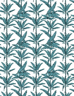 Fabric roller blind Palm leaves