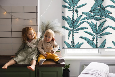 Fabric roller blind Palm leaves