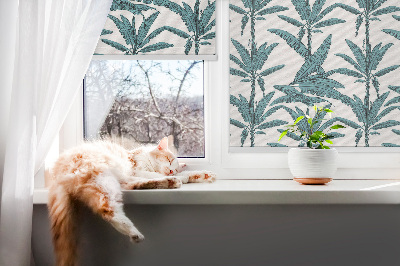 Fabric roller blind Palm leaves