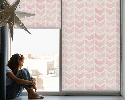 Fabric roller blind Pink zigzags