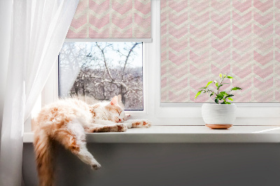 Fabric roller blind Pink zigzags