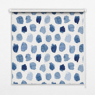 Fabric roller blind Blue painted spots