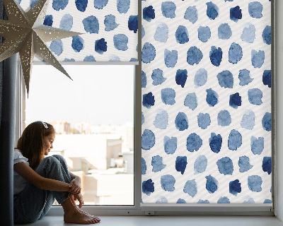 Fabric roller blind Blue painted spots