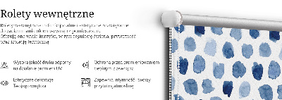 Fabric roller blind Blue painted spots