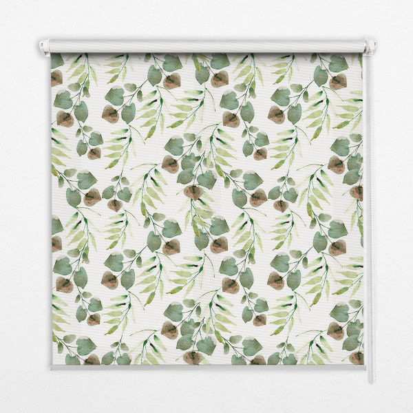 Roller blind for large window Green leaves