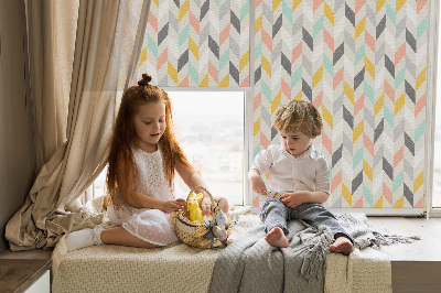 Fabric roller blind Colorful herringbone