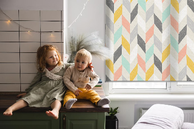 Fabric roller blind Colorful herringbone