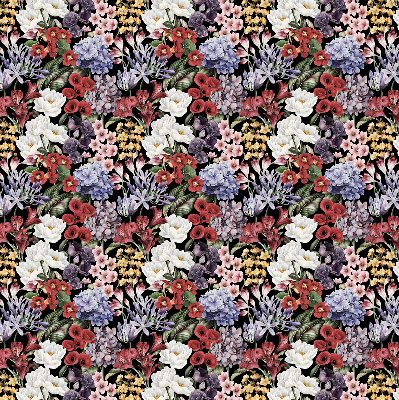 Roller blind for large window Colorful flowers