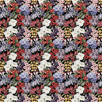 Roller blind for large window Colorful flowers