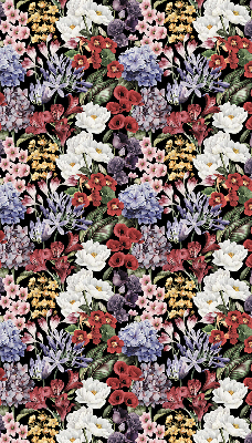Roller blind for large window Colorful flowers
