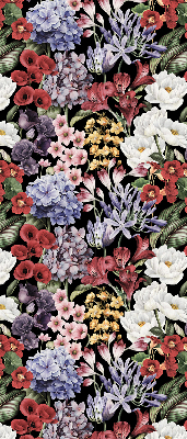 Roller blind for large window Colorful flowers