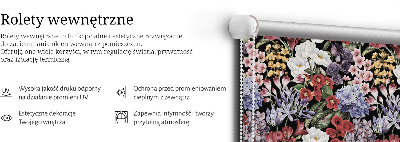 Roller blind for large window Colorful flowers