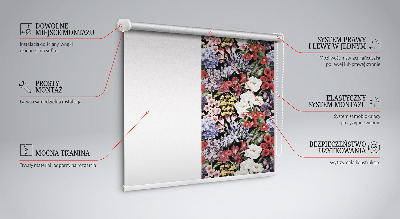 Roller blind for large window Colorful flowers