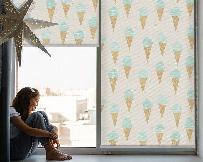 Fabric roller blind Ice cream in a cone